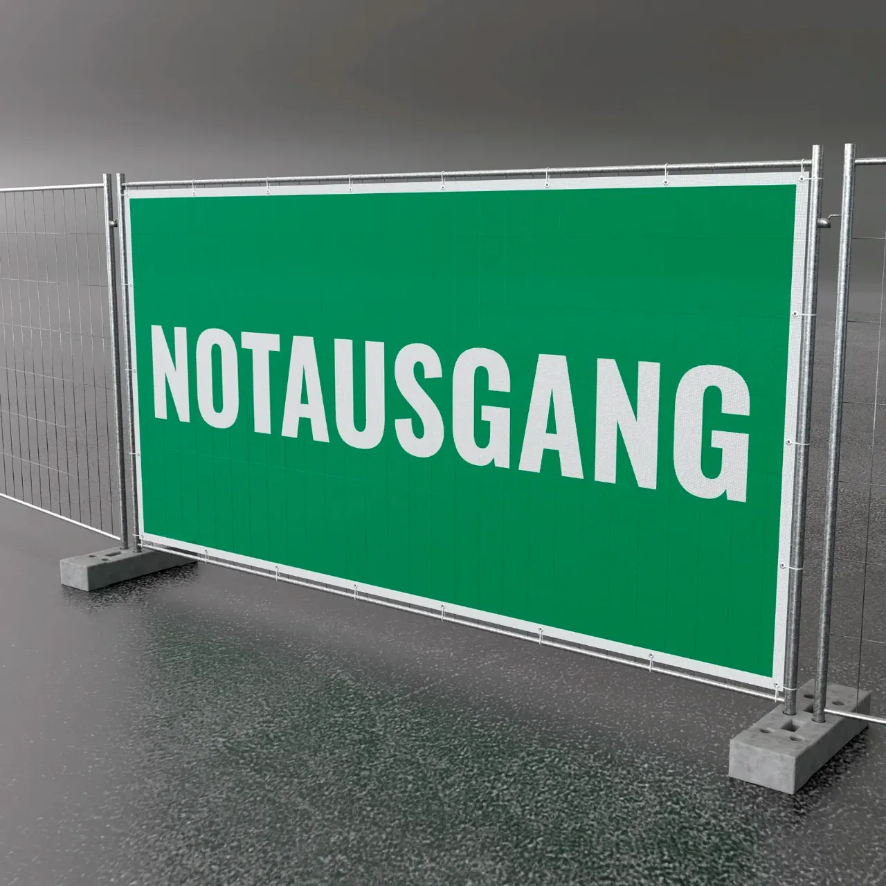 Bauzaunbanner «Notausgang»