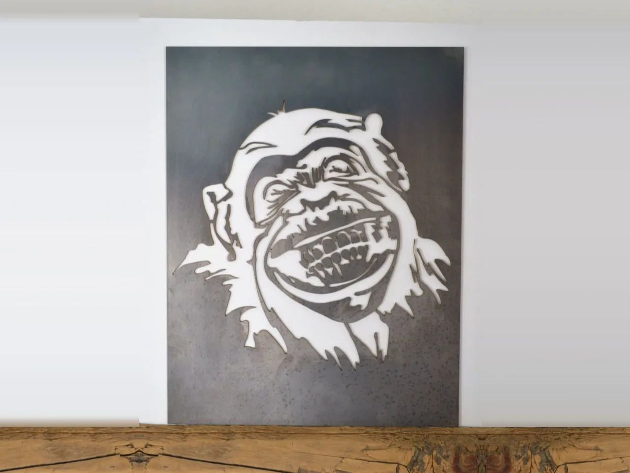 Stahlbild Schimpanse