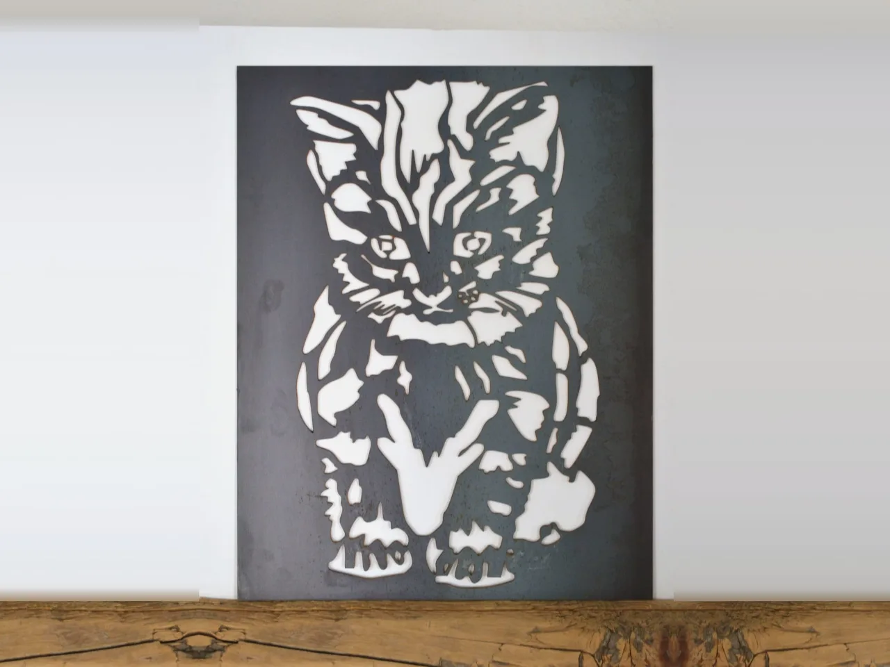Stahlbild Katze