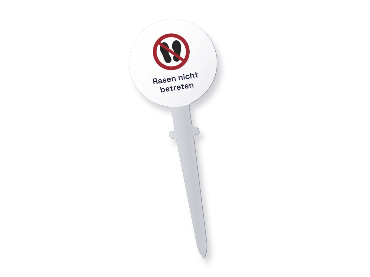 Rasenstecker «Rasen nicht betreten»: Der ganze Stecker, 3 mm Vollaluminium