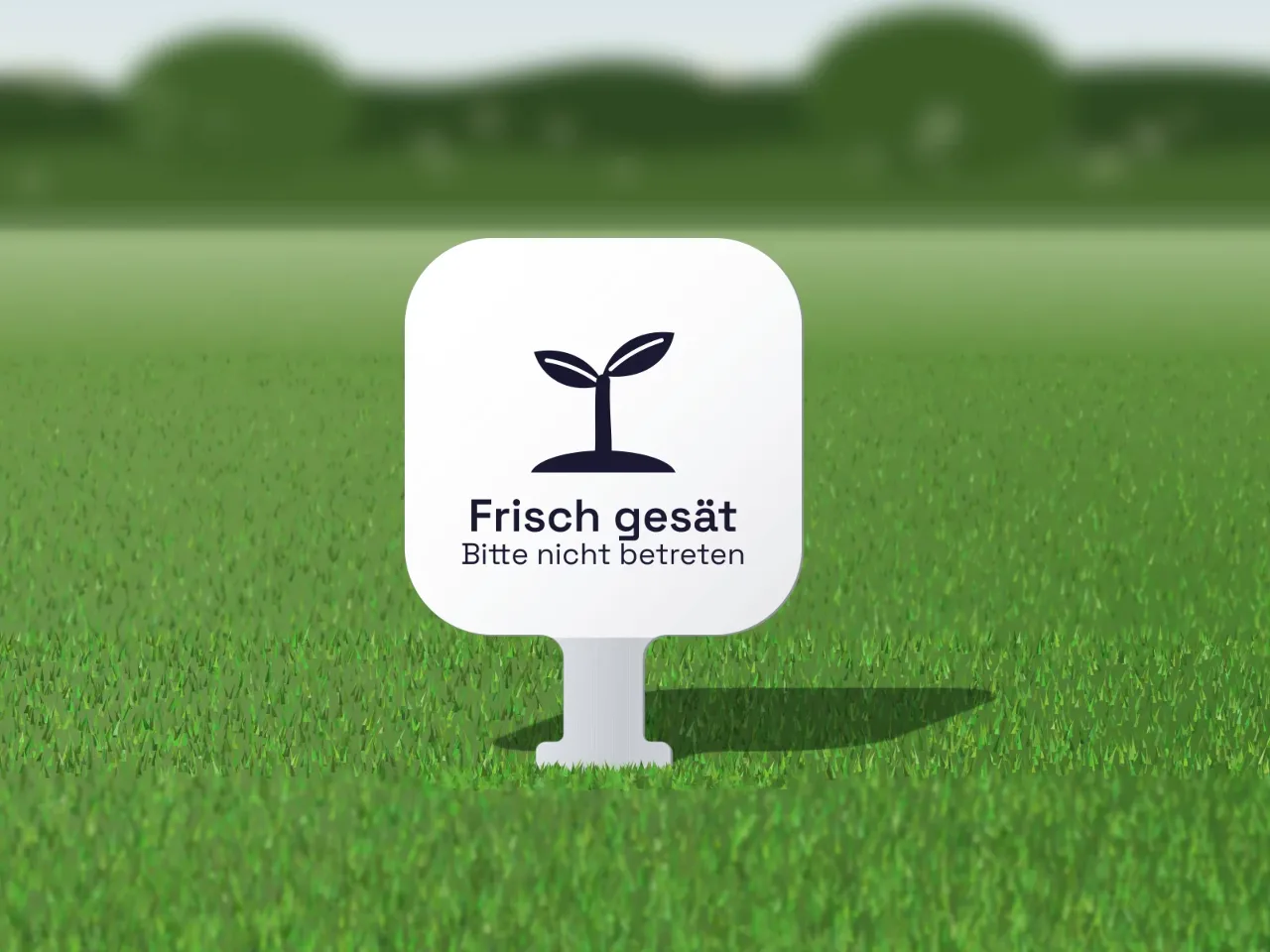 Rasenstecker «Frisch gesät»: Im Rasen: die Schultern liegen auf