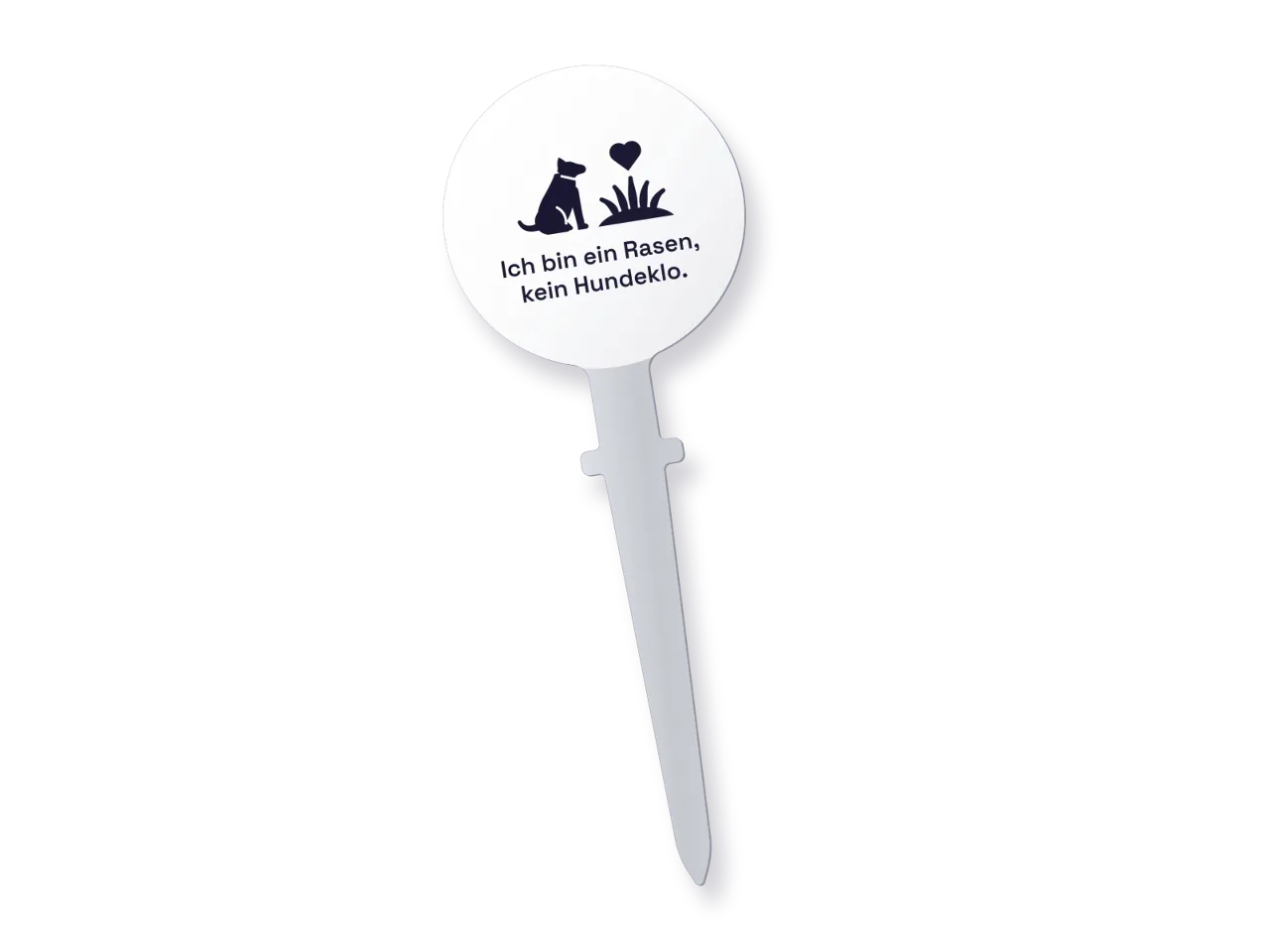 Rasenstecker «Ich bin ein Rasen, kein Hundeklo»: The whole stake, 3 mm solid aluminium
