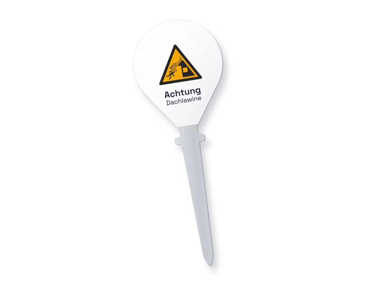 Stecker «Achtung Dachlawine»: Der ganze Stecker, 3 mm Vollaluminium