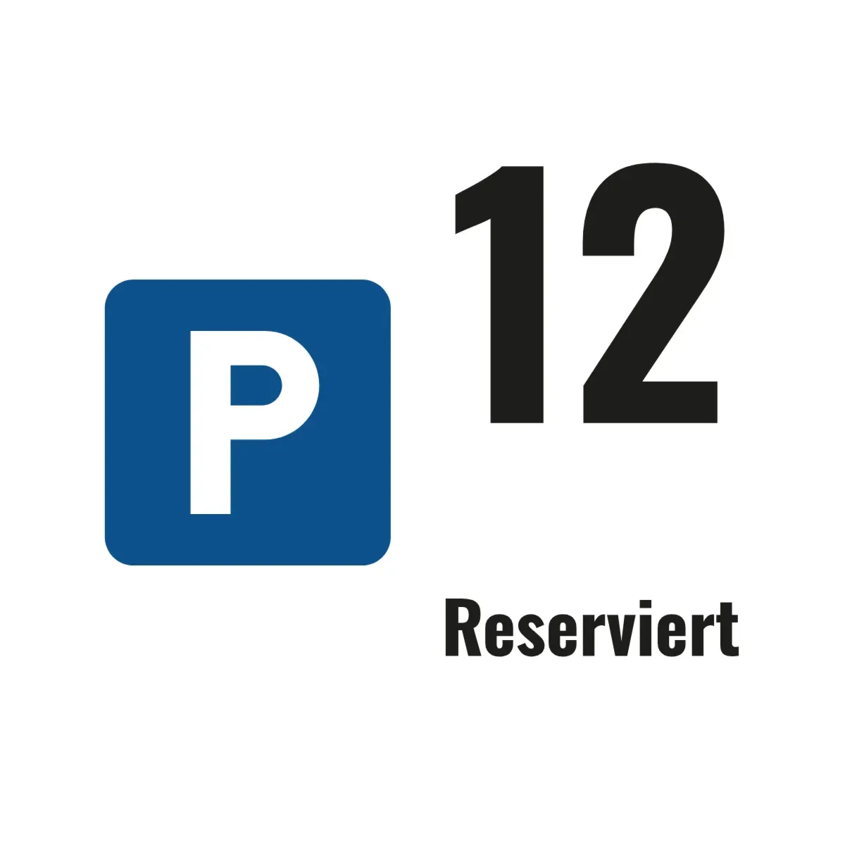 Parkplatzschild mit Wunschtext & Nummer