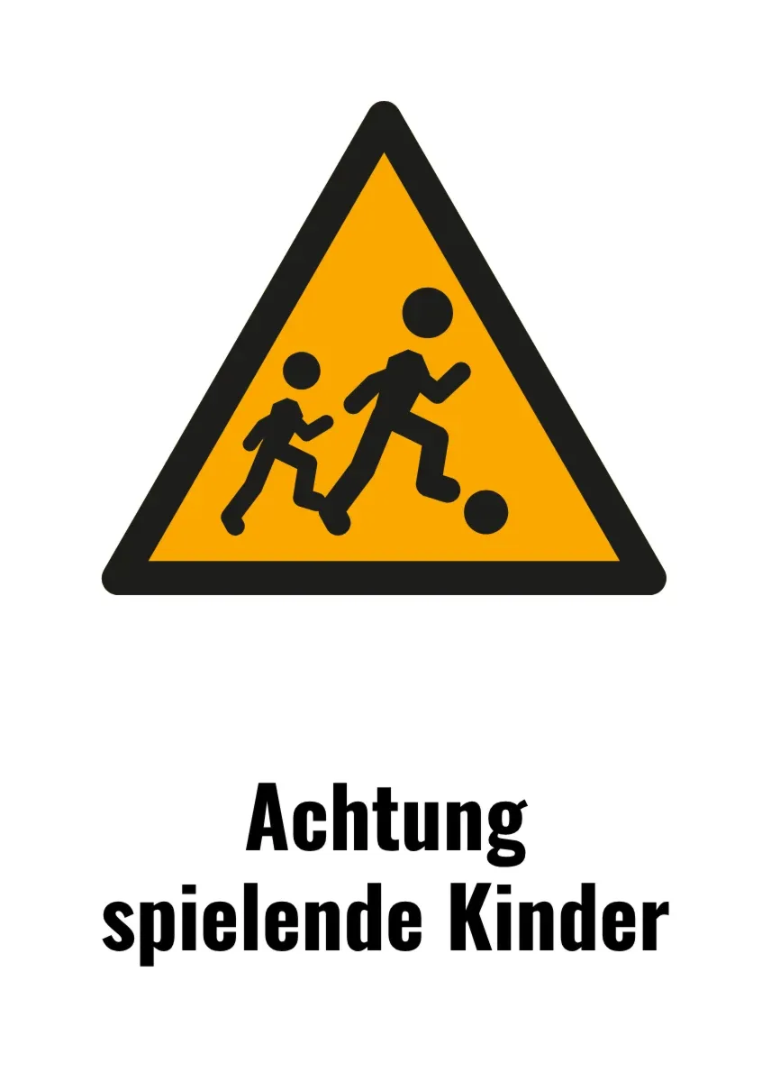 Sicherheitsschild «Achtung spielende Kinder»