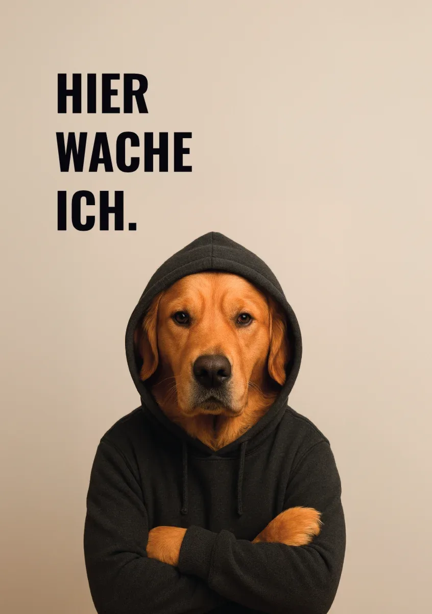 Hundeschild «Hier wache ich.»