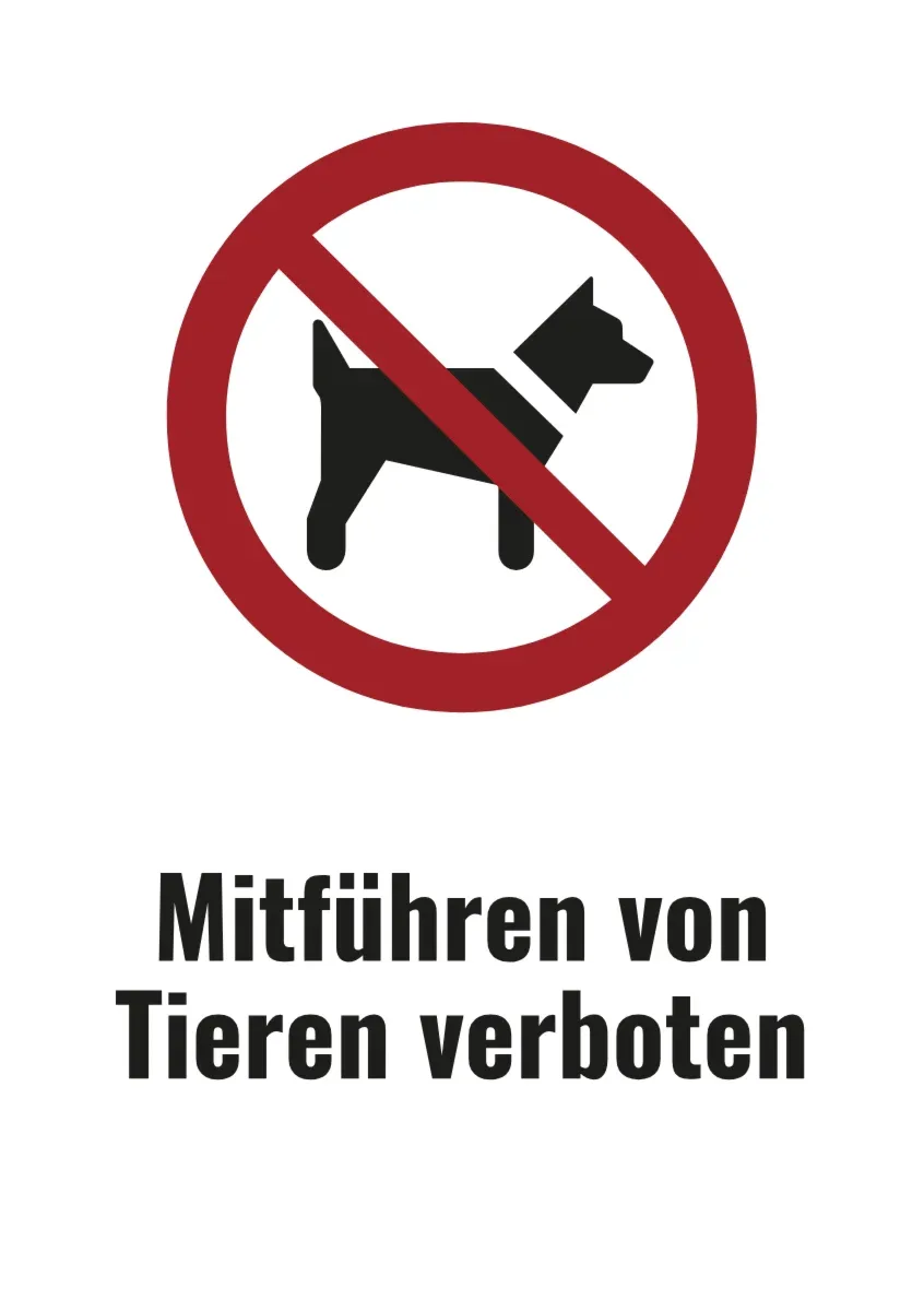 No animals sign (DIN format)