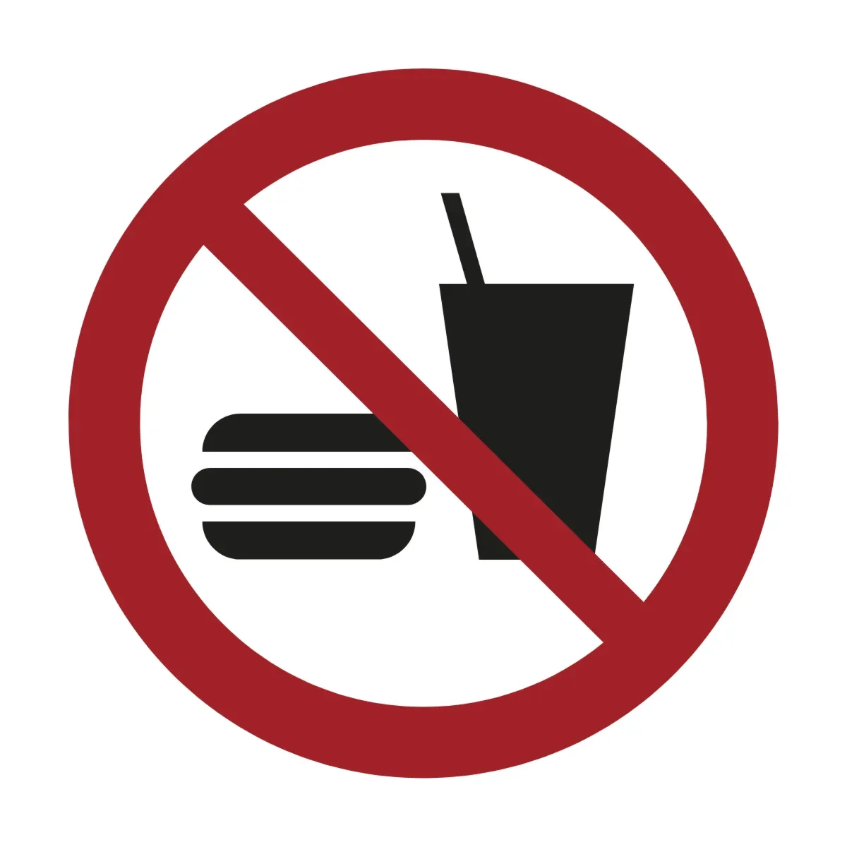 Verbotsschild «Essen und Trinken verboten» (Piktogramm)