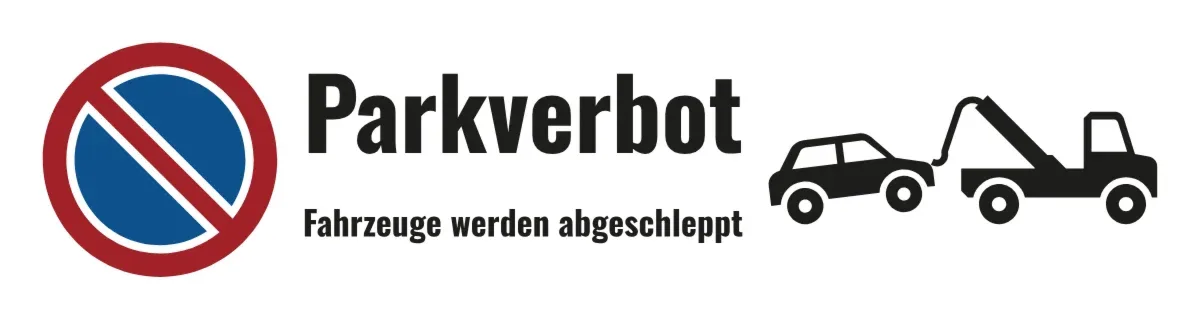 Parkverbotsschild mit Abschleppzeichen