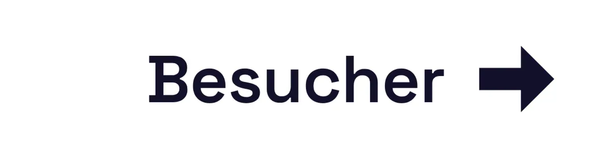Wegweiser «Besucher» mit Pfeil