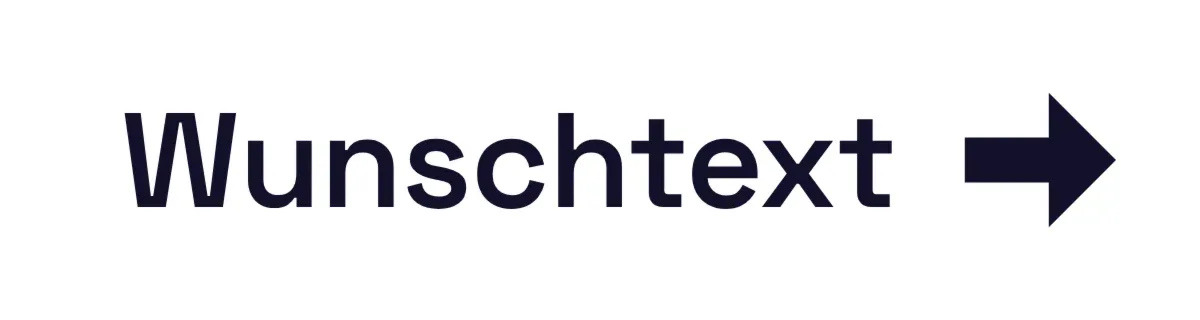 Wegweiser mit Wunschtext und Pfeil