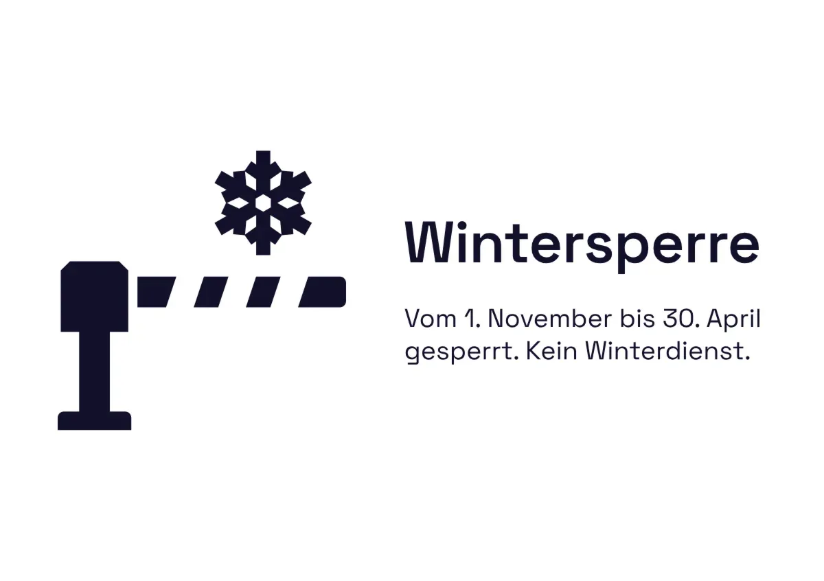 Hinweisschild «Wintersperre» mit Datum