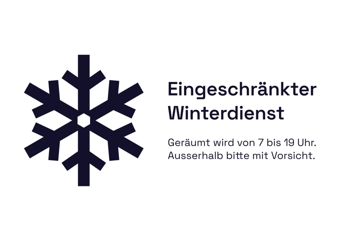 Hinweisschild «Eingeschränkter Winterdienst»