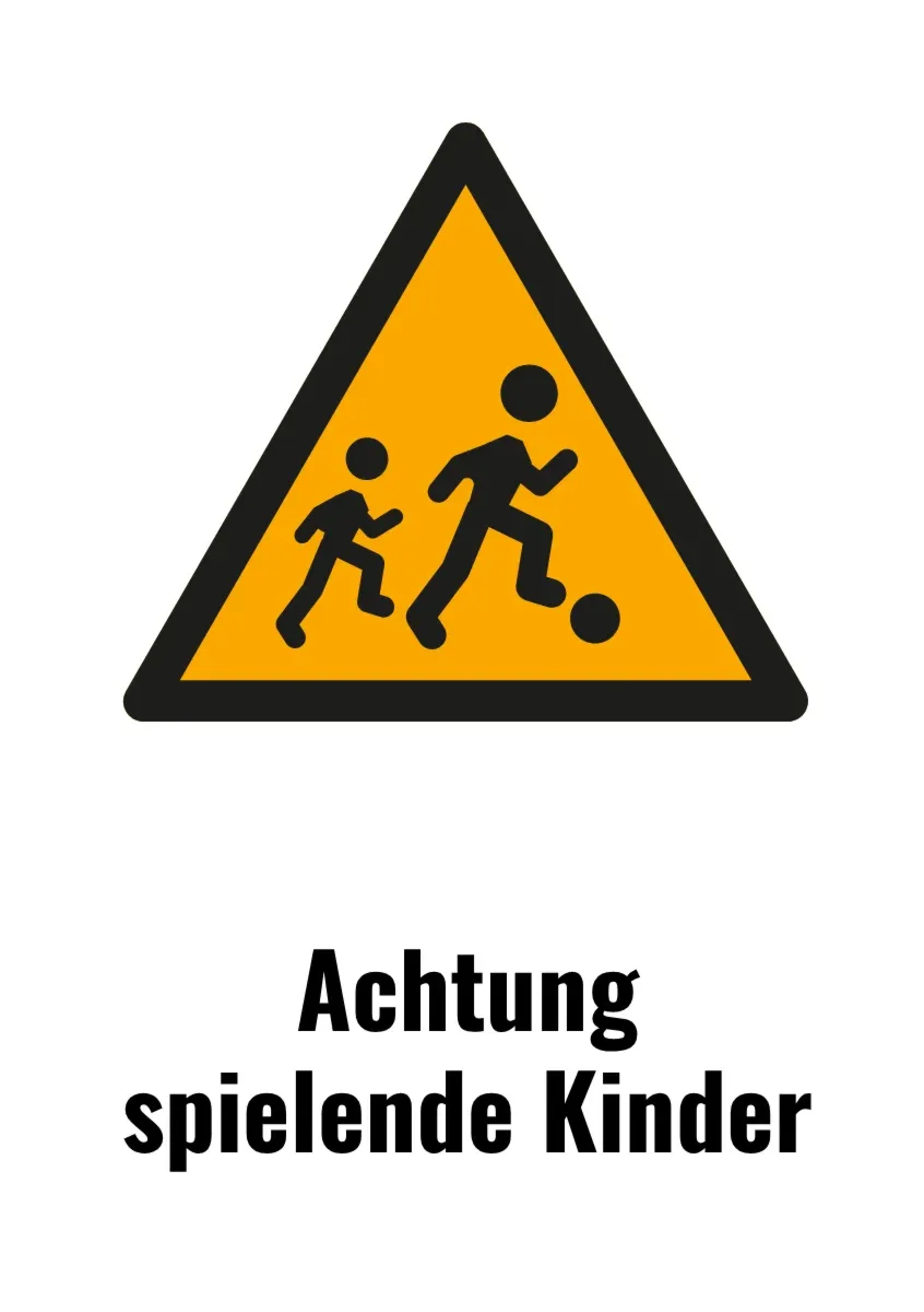 Sicherheitsschild «Achtung spielende Kinder»