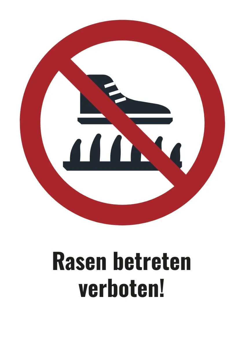 Verbotsschild «Rasen betreten verboten»