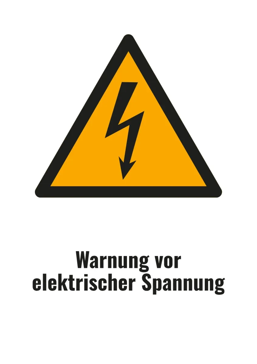 Warnschild «Warnung vor elektrischer Spannung» (DIN-Format)