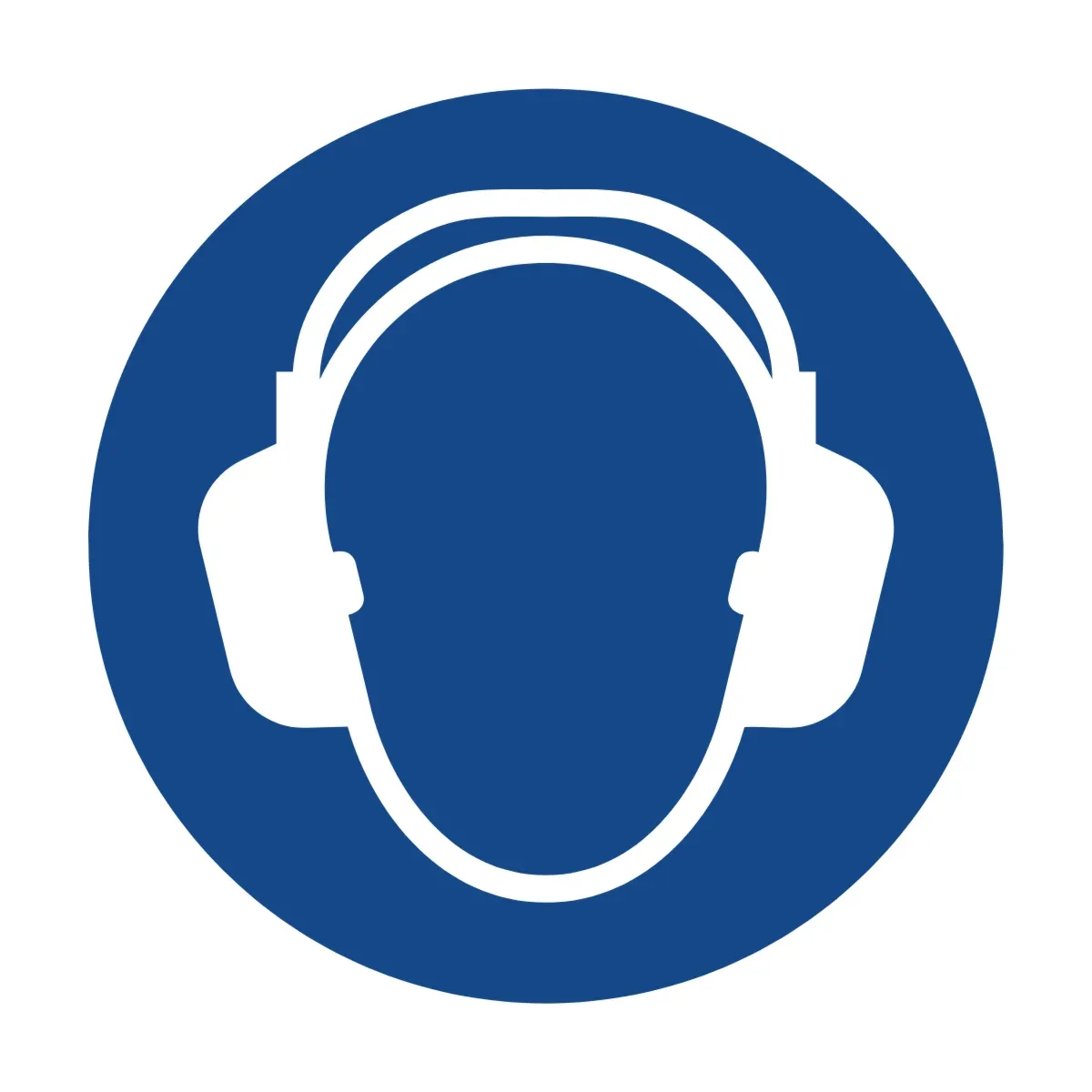 Mandatory sign "Wear ear protection" (pictogram)