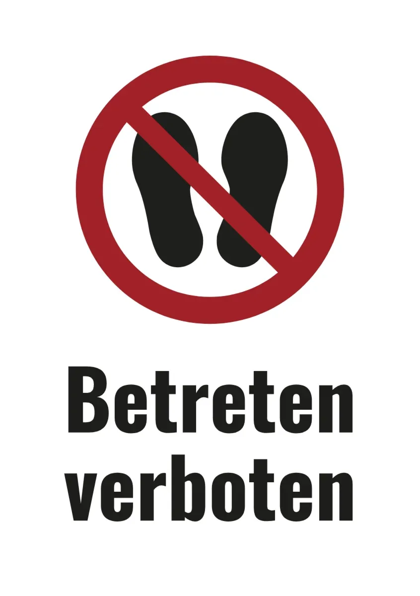 No entry sign with text (DIN format)
