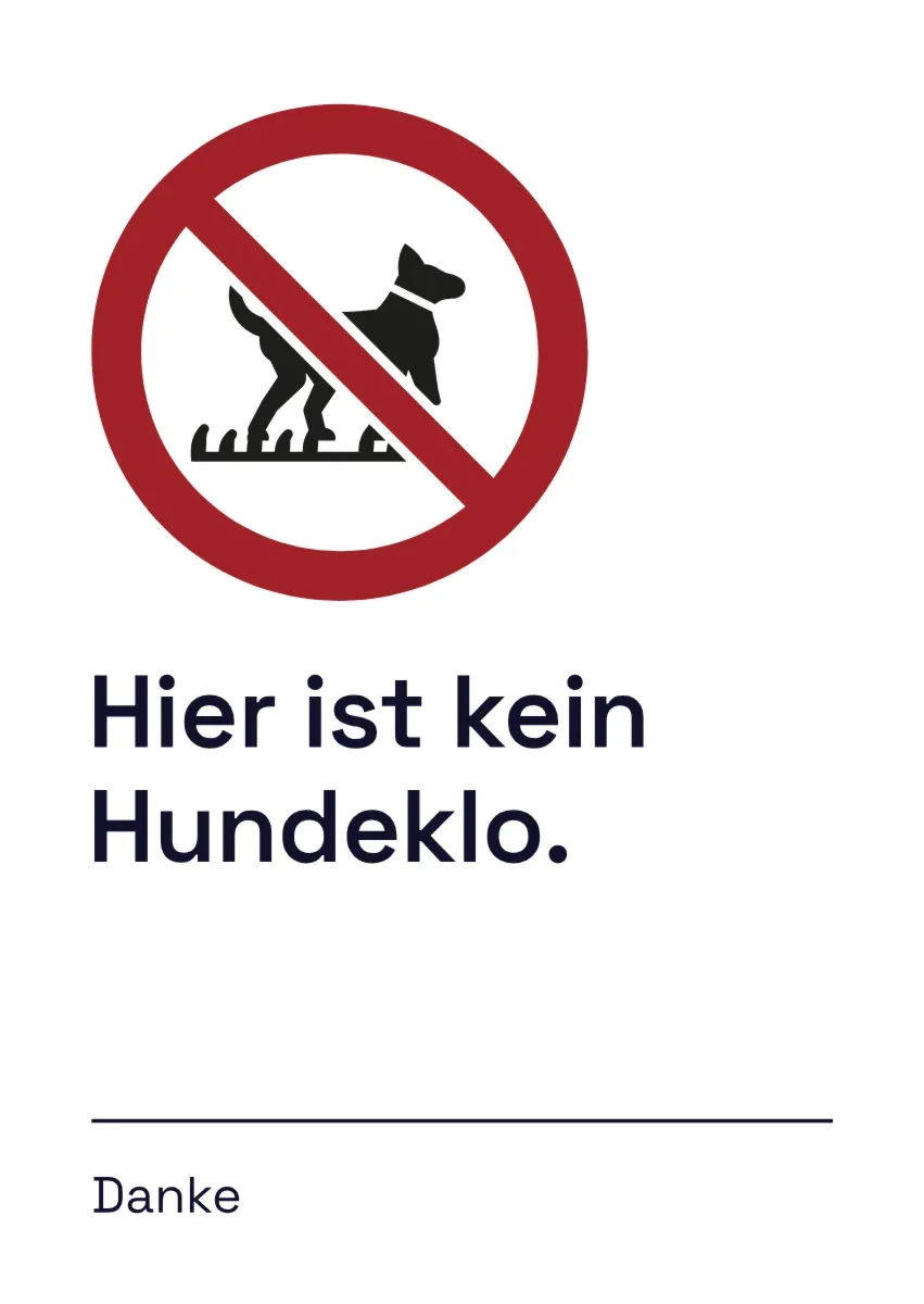 Prohibition sign "This is not a dog toilet"