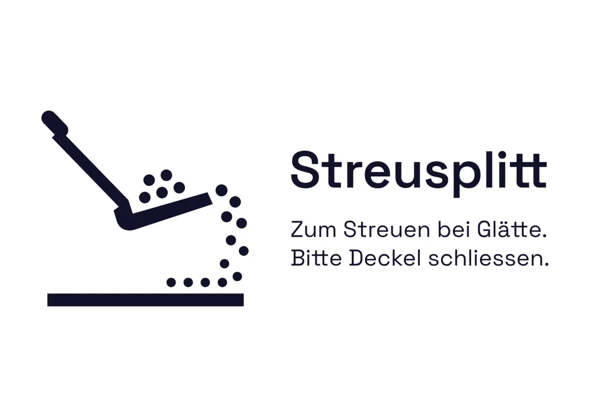 Schild «Streusplitt» für die Streugutkiste