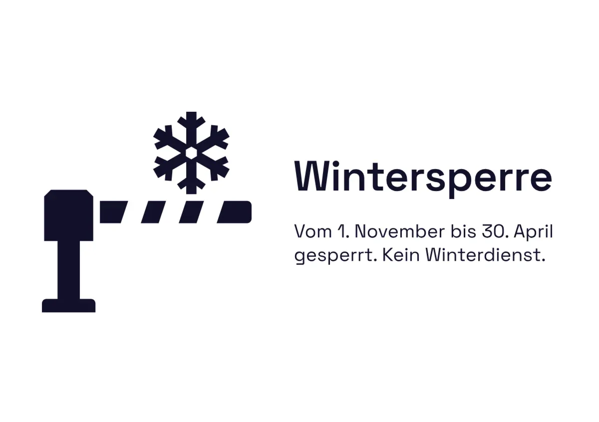 Hinweisschild «Wintersperre» mit Datum