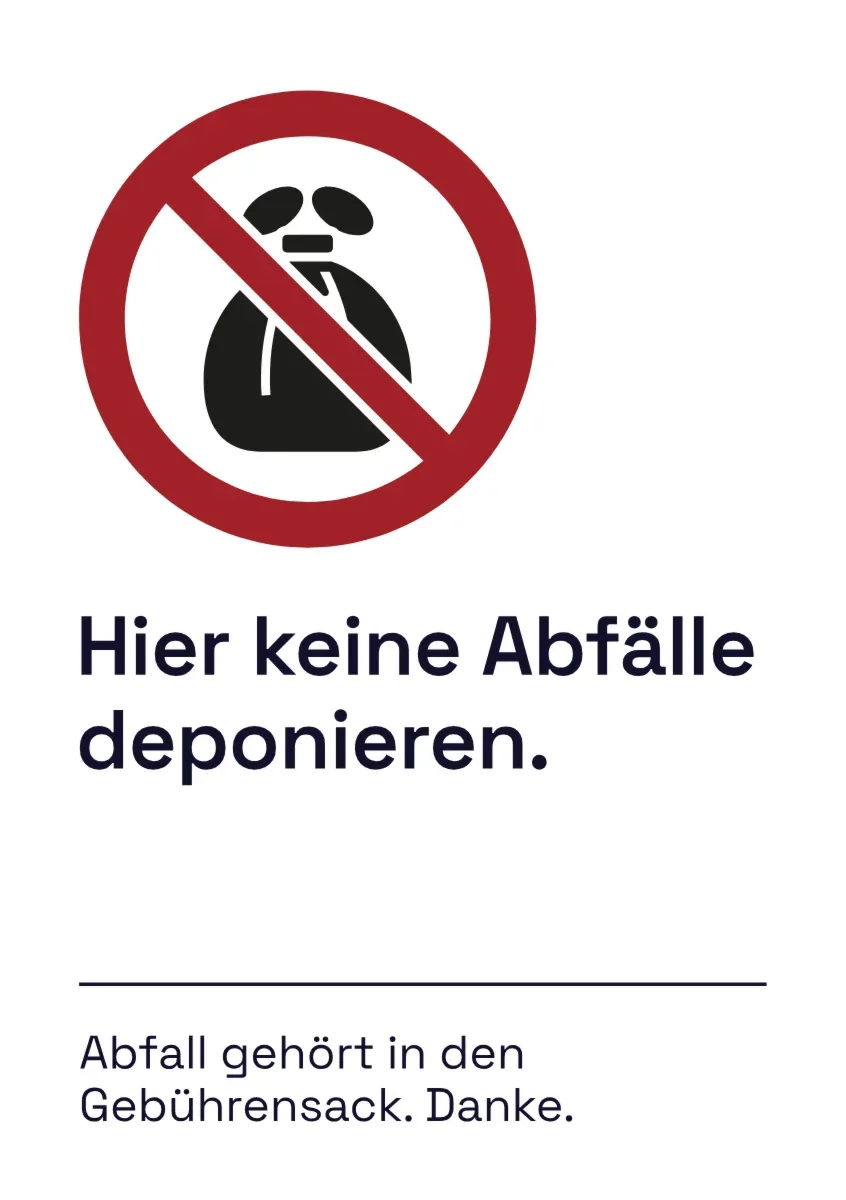 Prohibition sign "No dumping of waste here"