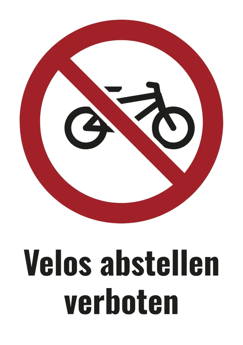 No bicycle parking sign (DIN format)