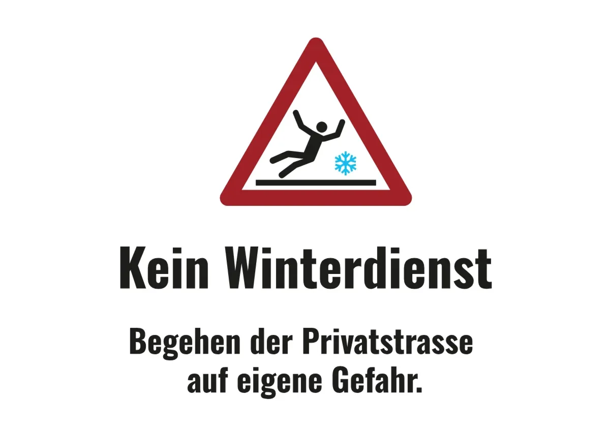 Warnschild «Kein Winterdienst»