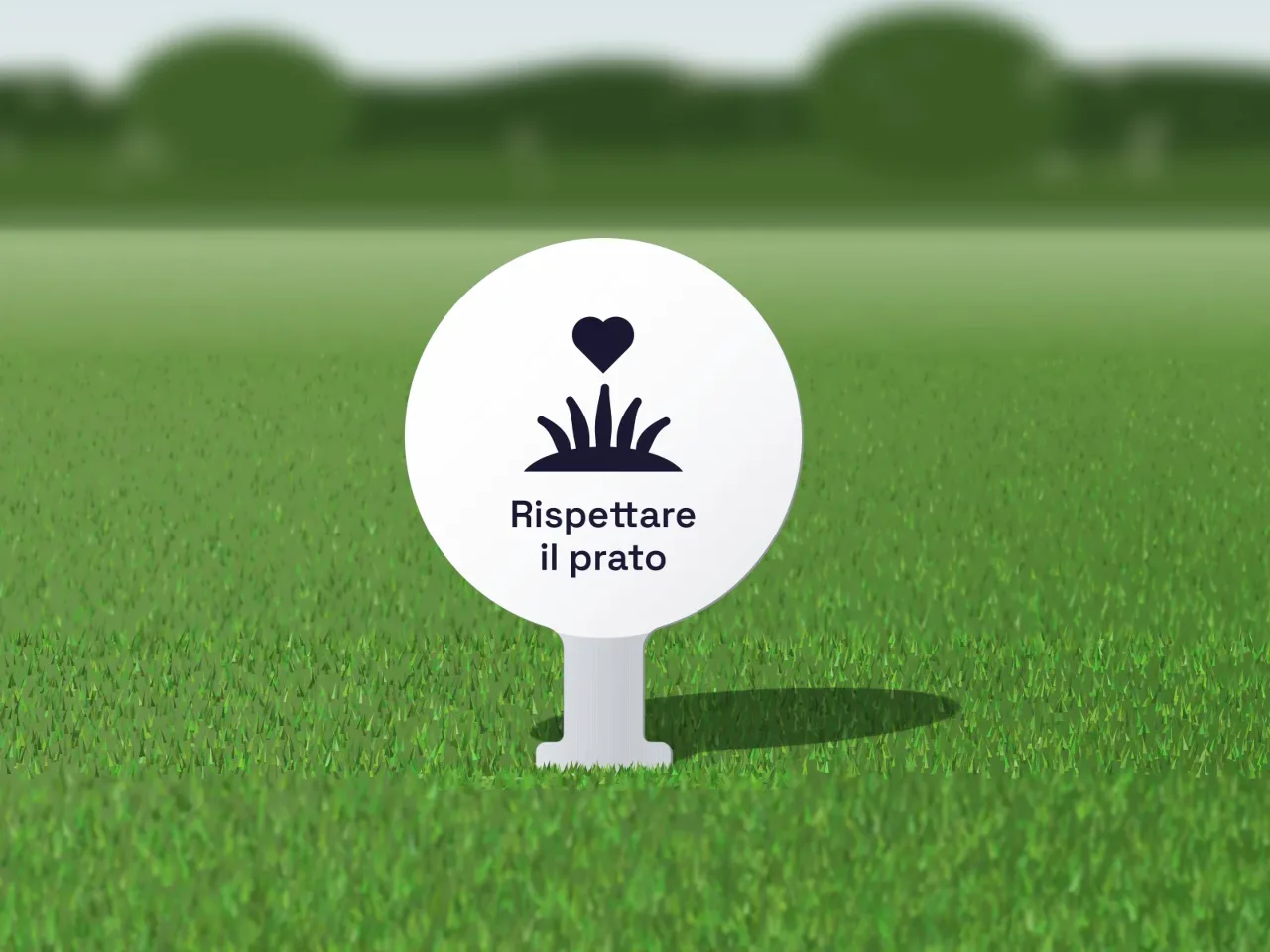 Cartello da prato «Si prega di rispettare il prato»: Nel prato: le spalle poggiano sull'erba