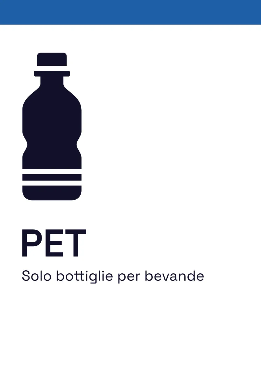 Cartello per frazione per contenitori e punto di raccolta