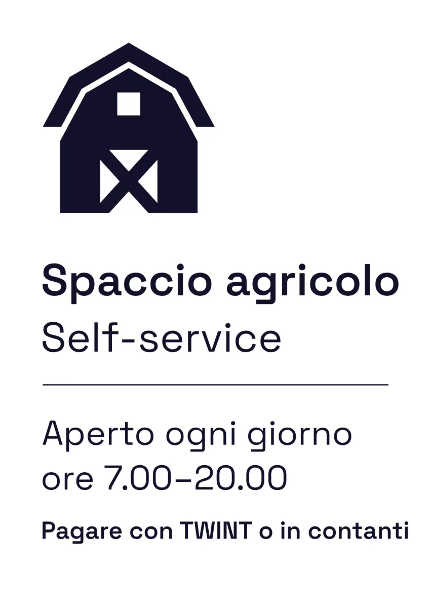 Cartello per spaccio agricolo «Self-service» con orari d'apertura