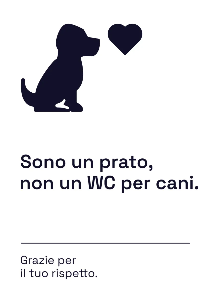 Cartello «Sono un prato, non un WC per cani»