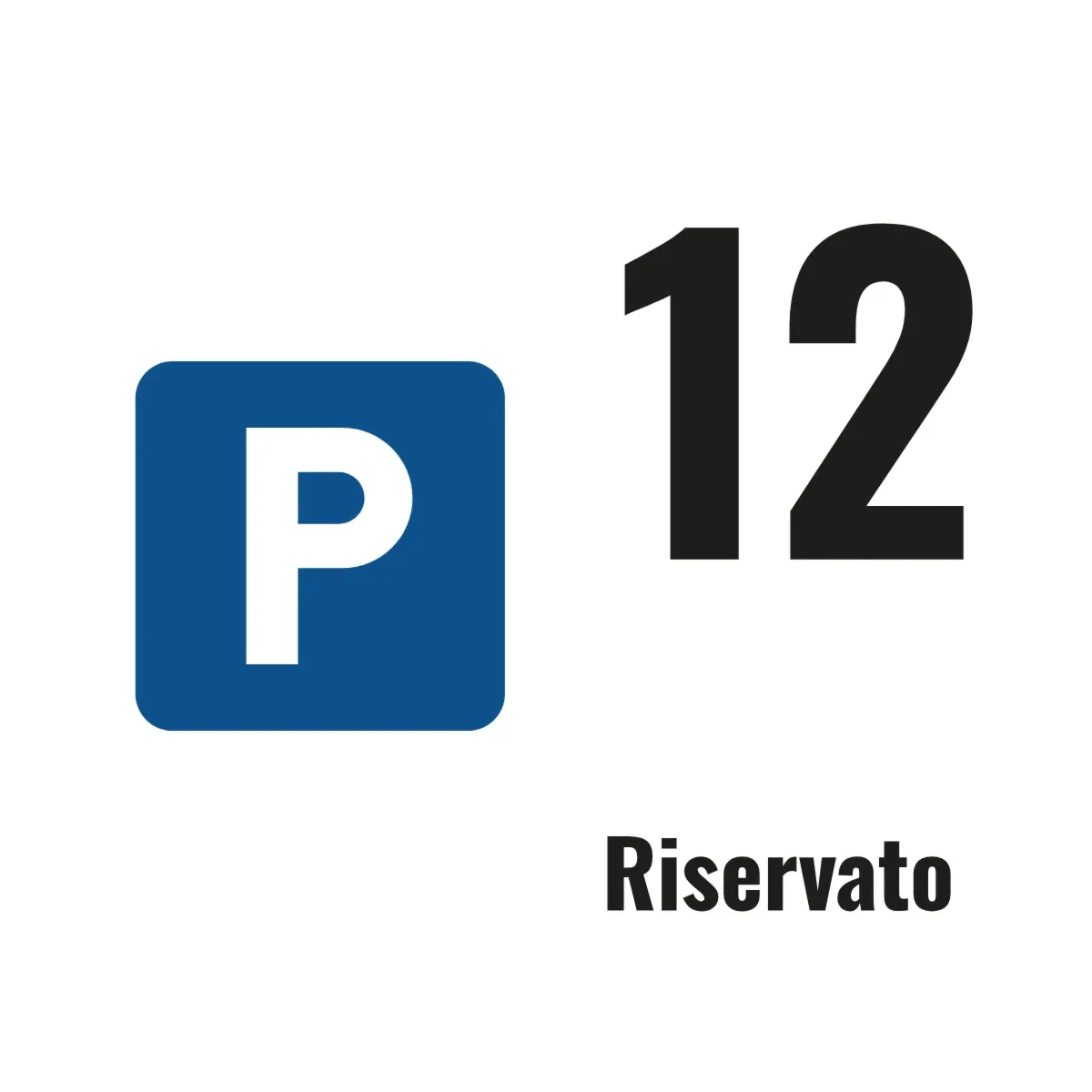 Cartello posteggio con numero e testo personalizzato