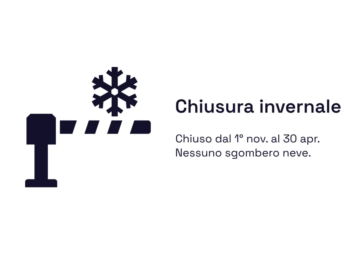 Cartello informativo «Chiusura invernale» con data