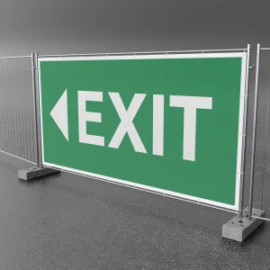 Bauzaunbanner Exit links