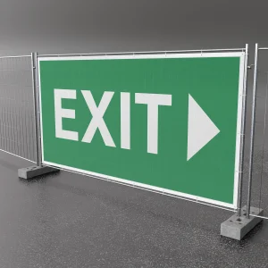Bauzaunbanner Exit rechts