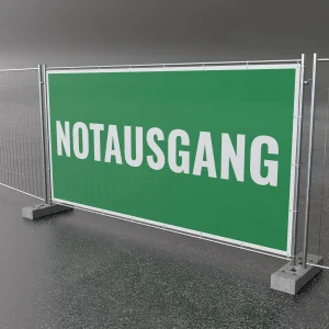Bauzaunbanner Notausgang